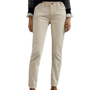 Anthropologie Pilcro Corduroy High Rise Skinny Women's Cream Jeans Size 32 Tall